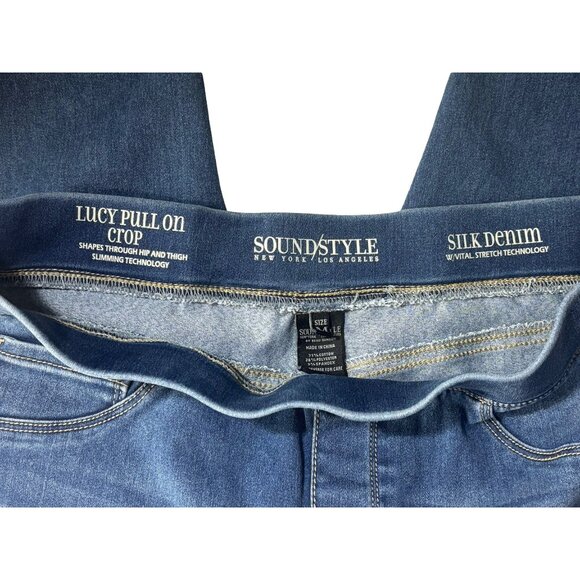 Sound/Style Lucy Pull On Crop Silk Denim Jeggings Jeans Sz Medium - Picture 4 of 5